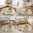 thumbnail image 4 of Large Round Rug 8Ft, Vintage Sunflowers Non-Slip Washable Circle Rugs Carpet, Spring Summer Retro Bees Yellow Floral Indoor Outdoor Rug Floor Mats Throw Runner for Bedroom Living Room Bathroom, 4 of 8