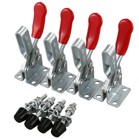 

Hand Tool Toggle Clamp 201B Antislip Red Horizontal Clamp 201-B Quick Release Tool 4Pcs
