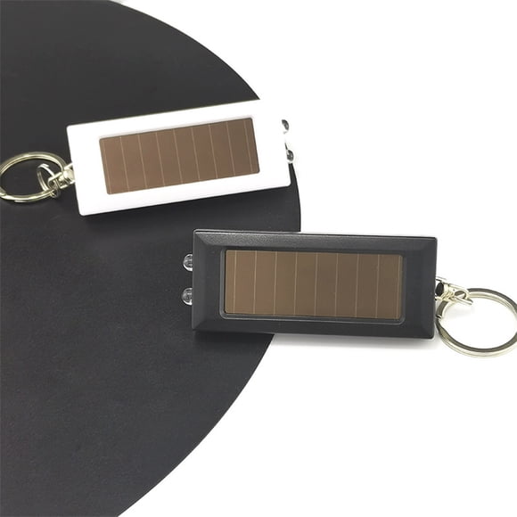 Linterna Solar Recargable Led Mini para El Hogar, Pequeña y Portátil, Ideal para Llavero | Plástico Negro | 3 Led | 7,1 X 2,1 X 1 Cm | 50 G | Perfecta para Regalo