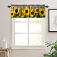 thumbnail image 2 of Sunflower Valances Curtain Sunflower Farmhouse Kitchen Windows Valances Rod Pocket Wood Window Treatment Short Topper Curtains for Kitchen Bathroom Living Room 1 Panel,54x18 inch, 2 of 5