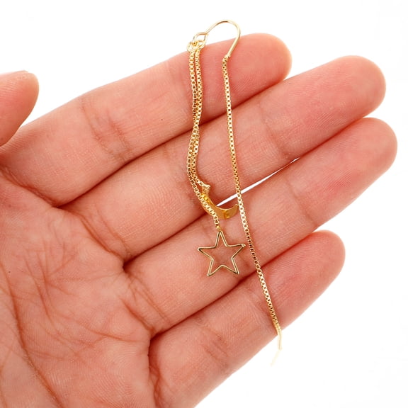 Luxshiny Pull Through Earrings For Women Classic Threader Earring 1 Pair