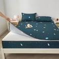 thumbnail image 3 of Printing Waterproof Mattress Cover with Zipper Queen Twin Bed Fitted Sheet 6 Sides Removable Inclusive Mattress Protector Pad (Sunflower,180X200X15cm 1Pc), 3 of 6