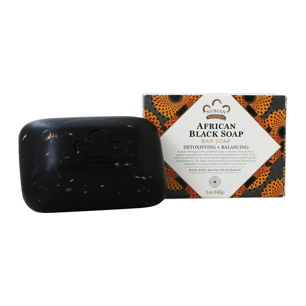 Nubian Heritage Detoxifying Balancing African Black Soap Bar 5 oz