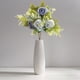 thumbnail image 5 of Flores artificiales de peonía azul y blanca - Ramos de tela de 4 para decoración del hogar, 11,8" de altura con tallos flexibles, 5 of 6