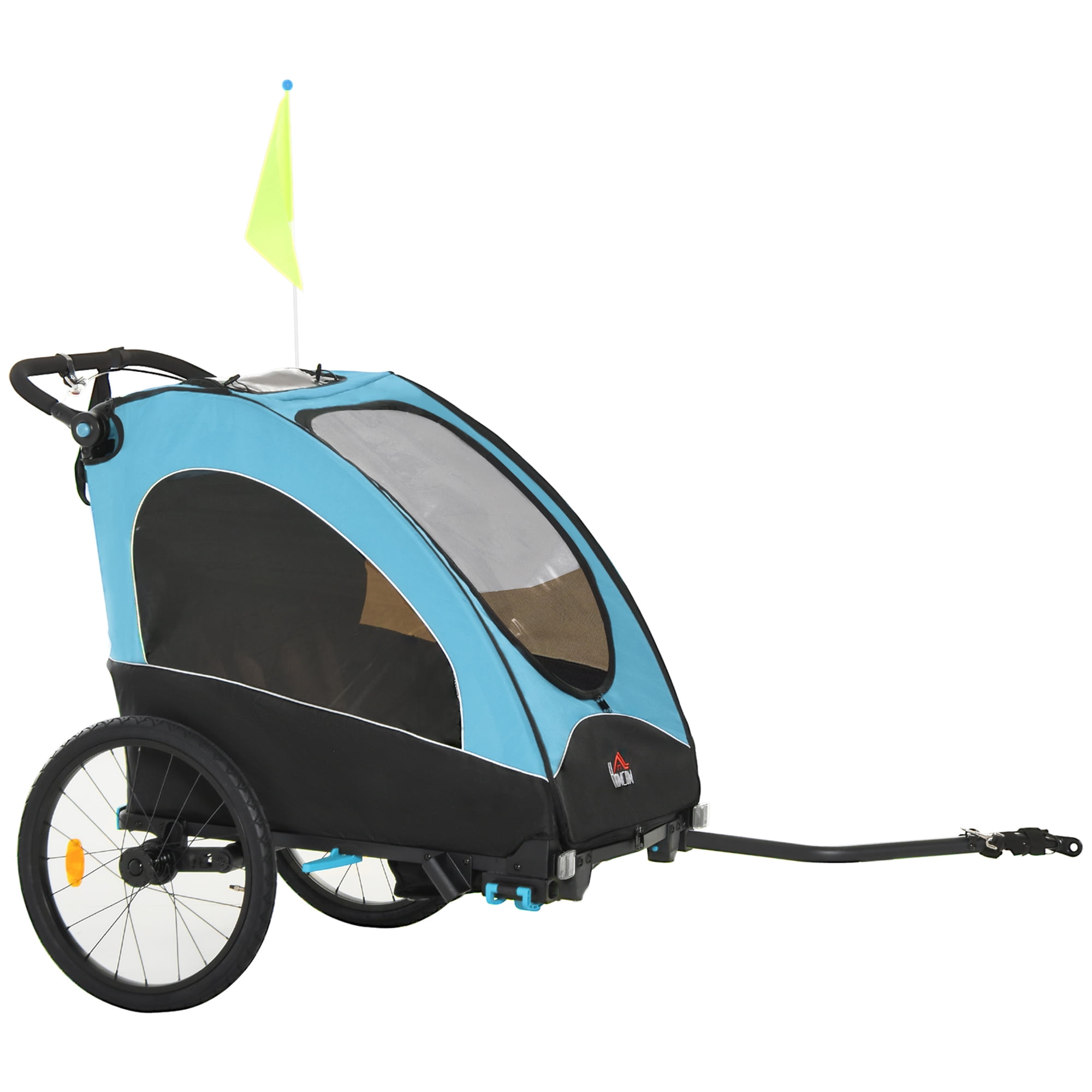 Aosom Child Bike Trailer 3 in 1 Foldable Jogger Stroller 2 Seater 440 014BU