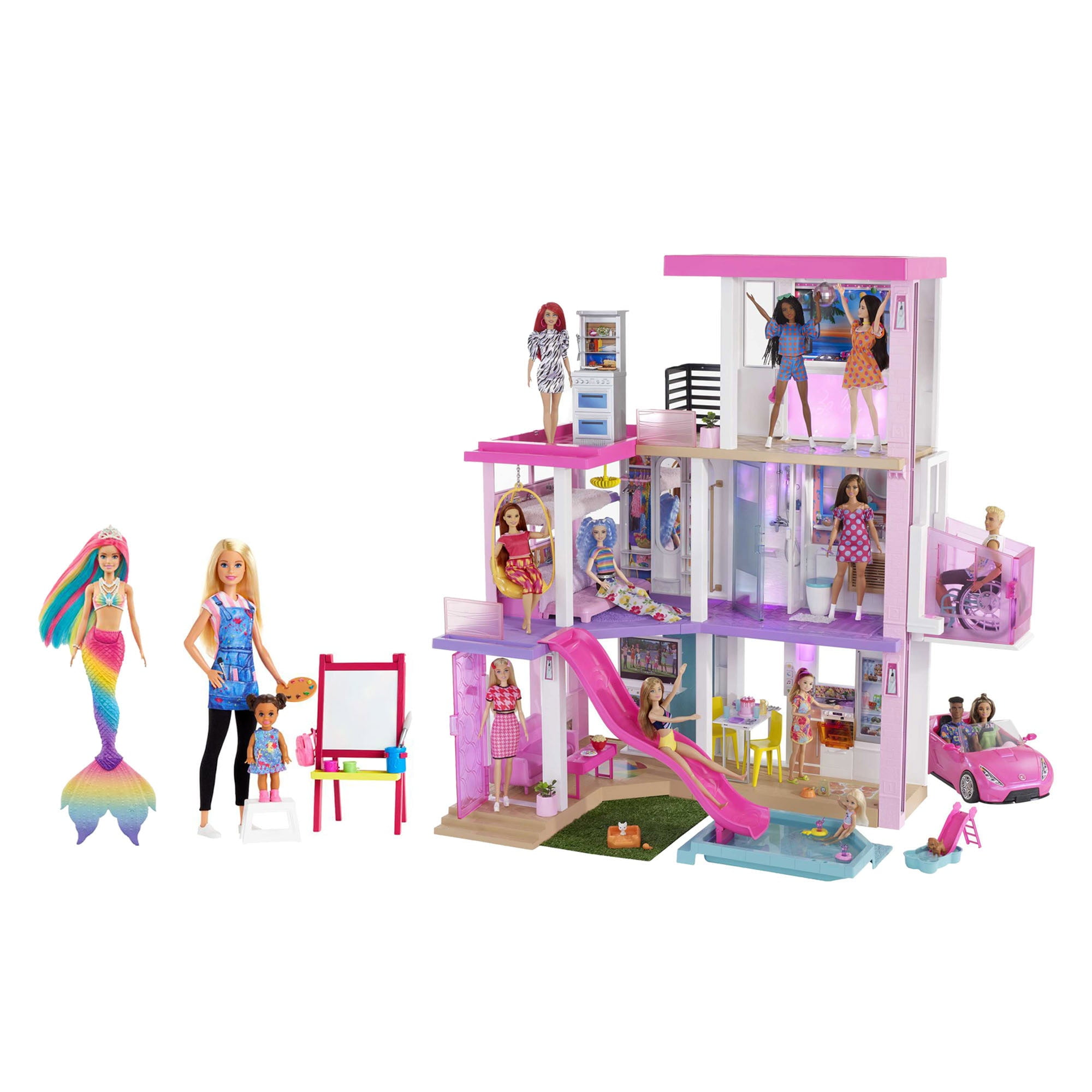 Barbie Dreamhouse Bundle with 2 Doll Sets Walmart