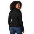 thumbnail image 4 of Ambar Women's Mock Neck Long Sleeve Fitted Crop Top, Black,M - US, 4 of 5