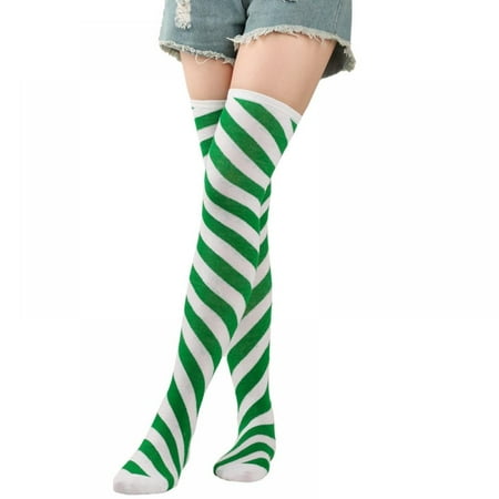 

Baywell Women Striped Over Knee Socks Thigh High Stockings for Halloween Christmas
