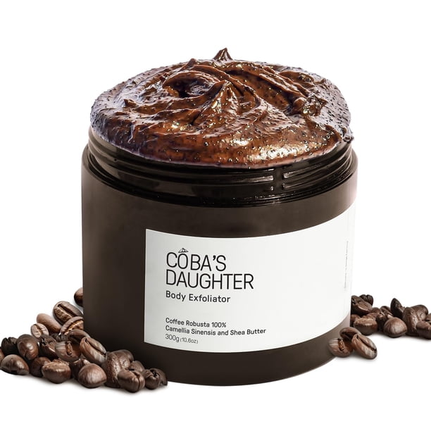 Exfoliante corporal de café robusta COBA'S DAUGHTER| Exfoliante para celulitis y estrías KP Bump Eraser Strawberry Legs Underarm | Matcha y manteca de karité | para el embarazo | Belleza vegana (10,