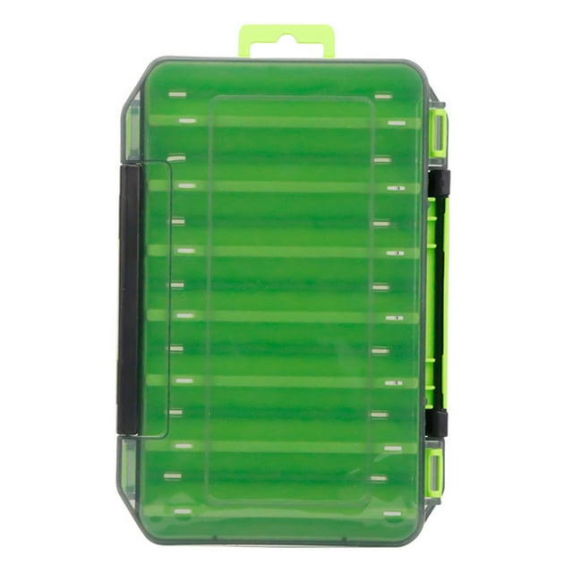 braveheart Fishing Box Storage Tackle Lure Bait Double-sided Container Compartments Organizer Backpack Tools Accessory Capacity Green Green