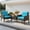 Turquoise, variant on Topcobe 3 Pieces Outdoor Rattan Wicker Loveseat Furniture Set with Cushions, Small Patio Set, Turquoise