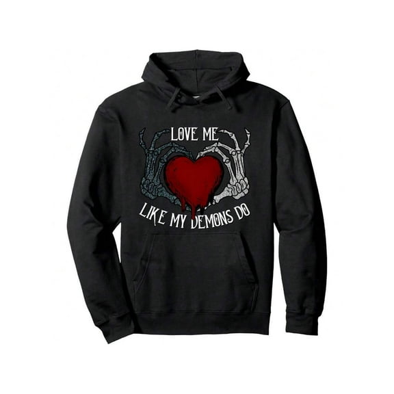 Pullover Hoodies For Men Vintage Classic Funny Creepy Valentines Day Pullover Hoodie Black Sweatshirt,3XL Unisex Hoodie