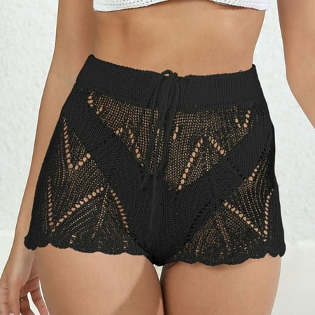 Fainosmny For Women S Swim Bottom High Waist Beach Pants Bikini Tankini Swimsuit Pants Split Swim Bottom Black XL