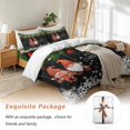 thumbnail image 7 of Merry Christmas Gnome Bedding Duvet Cover Set 4 Piece Full Snowflake Xmas Red Ball Evergreen Bough Black Bedding Set with Zipper Closure, 1 Comforter Cover 86x86 Inch 1 Flat Sheet 2 Pillow Cases, 7 of 7