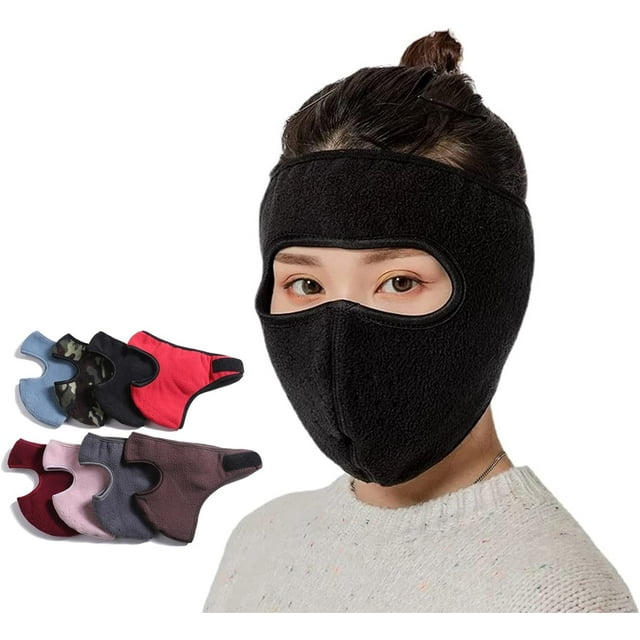 HUGFEGWE Winter Fleece Mask Warm Mask,Full Cover Face Mask Outdoor Windproof Mask Breathable Thickened Dustproof Reusable Mask CJB91-11996
