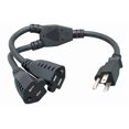 thumbnail image 1 of Extensión y divisor de cable de alimentación Cablelera NEMA 5-15P a NEMA 5-15R x 2, 1 of 4