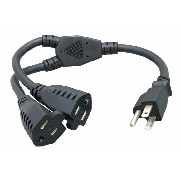 Extensión y divisor de cable de alimentación Cablelera NEMA 5-15P a NEMA 5-15R x 2
