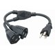 thumbnail image 1 of Extensión y divisor de cable de alimentación Cablelera NEMA 5-15P a NEMA 5-15R x 2, 1 of 4