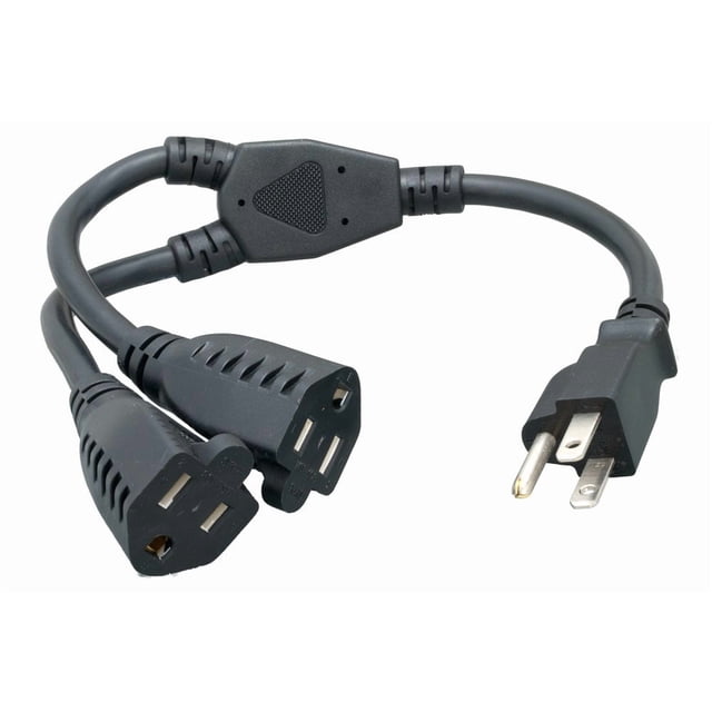 Extensión y divisor de cable de alimentación Cablelera NEMA 5-15P a NEMA 5-15R x 2