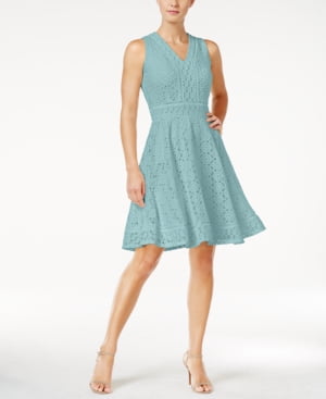 aqua fit and flare dress