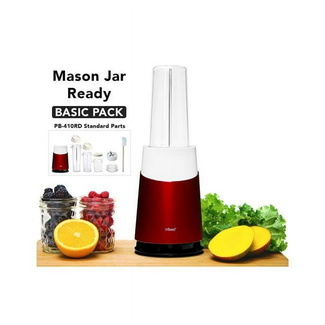 Tribest PB-410RD Mason Jar Ready Personal Blender - Red