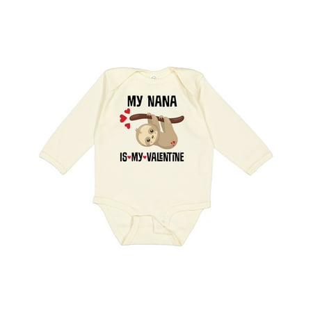

Inktastic My Nana is My Valentine Gift Baby Boy or Baby Girl Long Sleeve Bodysuit