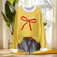 thumbnail image 5 of Craaazy Christmas Womens Shirts Fleece Crew Neck Long Sleeve Womens Tops Christmas Prints Loose Pullover Gifts for Women, 5 of 6