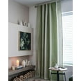 thumbnail image 2 of Nvzi Cotton Linen Striped Window Curtain Farmhouse Country Style Room Darkening Rod Pocket Curtain Panel for Bedroom Living Room, 1 Piece (Green,59"x87"), 2 of 5