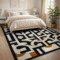 thumbnail image 3 of ODIKA Geometric Contemporary Interlocking Arch Abstract Mid Century for Dining Room, Large Office, Lounge, Non-Slip Chair-Friendly, 3 of 7