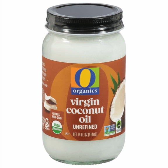 O O Organic Virgin Coconut Oil Unrefined Cooking Oil USDA Organic Non-GMO 14 oz