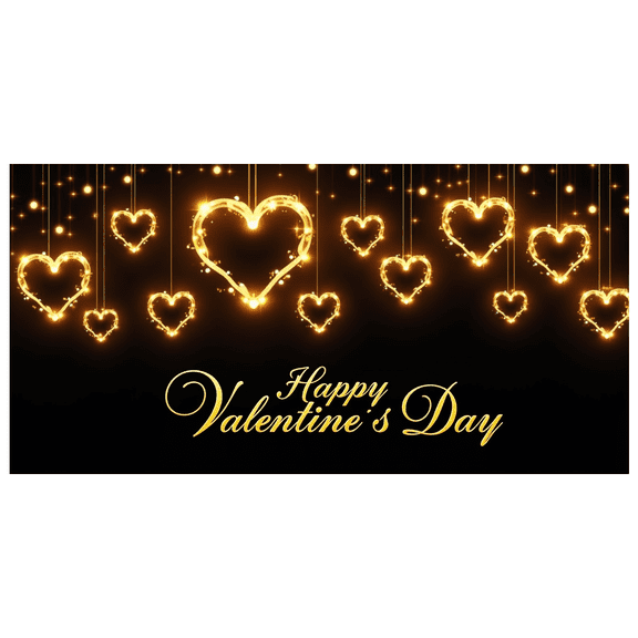 LUUFILx Valentine's Day Backdrop Banner with Red Roses and Hearts Party Decorations Photography Props Romantic Event Decors Holiday Celebrations Background
