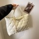 thumbnail image 1 of Bolso de mano acolchado con diamantes para mujer, bolso de mano hinchado de gran capacidad, bolso de citas diario, 1 of 8