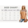 thumbnail image 3 of JWD Women's Top Fashionable Color Blocked Long Sleeved Round Neck Knitted Casual Loose Pullover Shirt Warm Shirt Top PJ-Camel Apricot Yellow L, 3 of 8