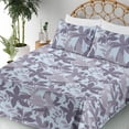 thumbnail image 3 of Ambesonne Floral Boho Fitted & Flat Sheet with Sham 3 Pcs Set, Art of Simple Flowers, Twin XL, Dark Indigo Pale Blue, 3 of 5