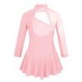 thumbnail image 2 of Moggemol Kids Girls Figure Ice Skating Leotard Dress Mesh Splice Roller Skating Dance Performance Pearl Pink 8, 2 of 6