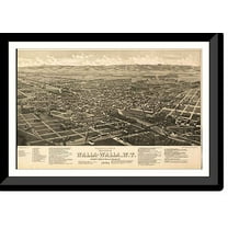 Historic Framed Print, WA Walla Walla 1884 MAP, 17-7/8" x 21-7/8"