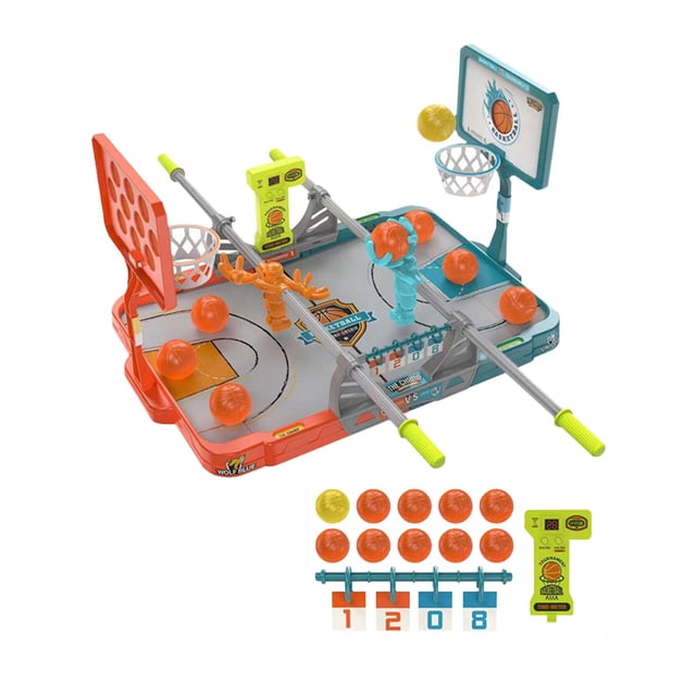 Juego de mesa creativo de mini canasta de dedos para escritorio, juego de mesa de baloncesto para fiestas de batalla 10 bolas con temporizador