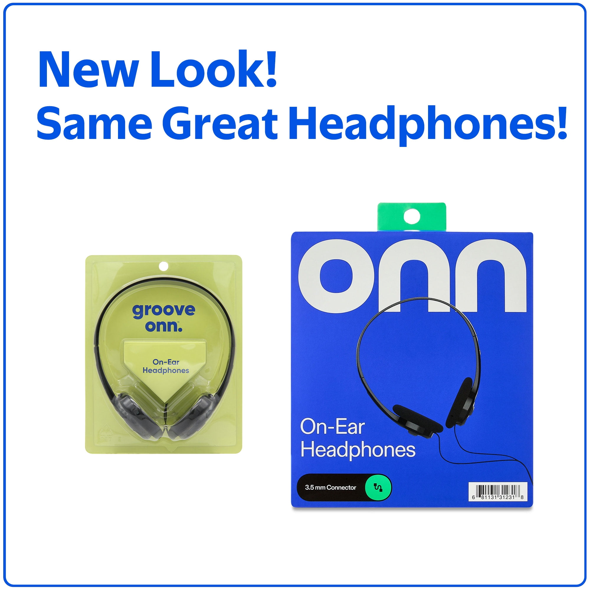 onn On-Ear Headphones, Black