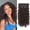 Chocolate Brown, variant on Curly Clip in Hair Extensions,4PCS 16 Inch Brown Extension Clip Ins Lace Weft, Protein Gogo Curl Invisible Hairpieces for Women