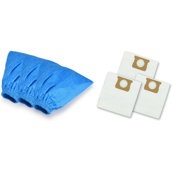 Replacement for 8-10 Gallon Standard Dust Bag, 3 Pack, VDBM and 3-Pack Cloth Filter for Dry Pickup (VRC51 3701),Fits Vacmaster 8-10 Gallon Wet/Dry Vacuum Cleaners(3 Dust Bags 3 Cloth Filters)