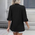thumbnail image 3 of UAMVSH Womens Lightweight Cardigans 3/4 Bell Sleeve Textured Open Front Dusters Casual Loose Fit Beach Cover Ups Fashion Clothes(X-Large,Black), 3 of 6