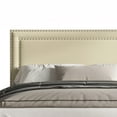 thumbnail image 4 of Home Design Keith Twin Upholstered Panel Bed Frame with Nailhead Trim, Beige – Adult Bedroom Furniture, Easy Assembly, 4 of 6