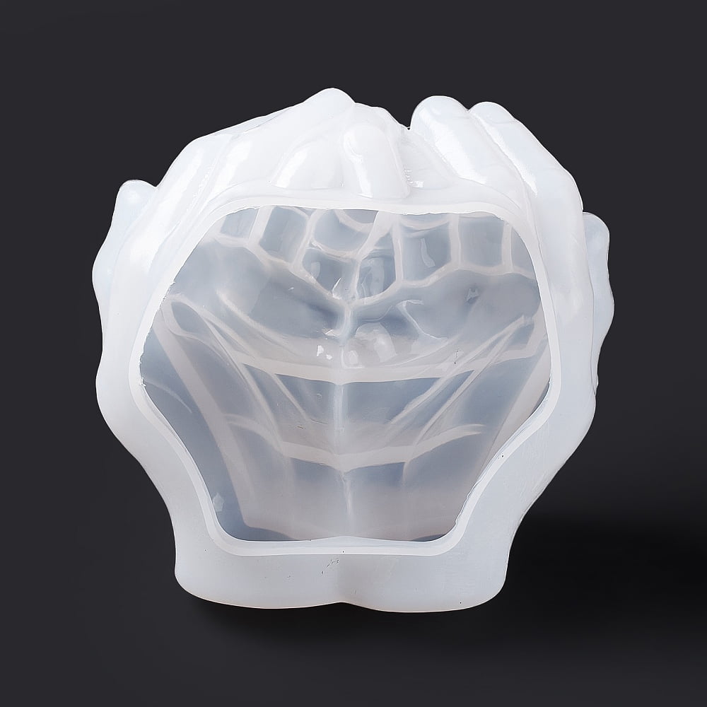 2 pc DIY 3D Double Hand Ashtray Statue Silicone Molds Storage Molds Portrait Sculpture Resin Casting Molds For UV Resin Epoxy Resin Craft Making White 140x150x69mm Inner Diameter: 118x119x39mm