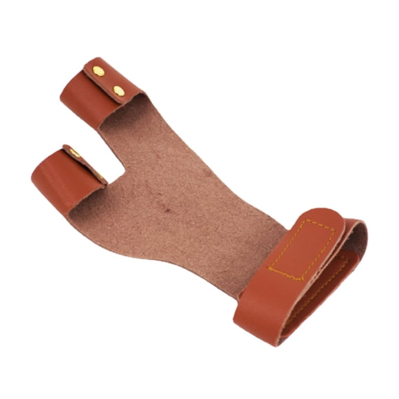 Eigraketly Herramienta de caza, protector de mano ajustable, práctica de tiro, guantes protectores de cuero portátiles, equipo lavable para exteriores, Ropa Deportiva, Zapatos Rojo marrón Eigraketly OD028944-02