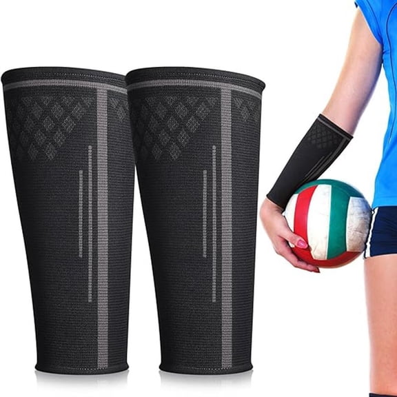2 Pack Compression Arm Sleeves for Men and Women, Breathable Forearm Sports Sleeves for Volleyball, Basketball, Tennis, Running and Fitness Training