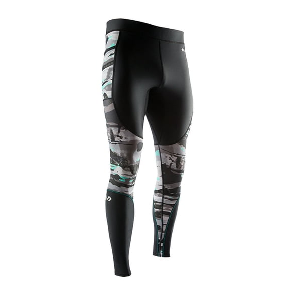 Recovery Tight McDavid para hombre, color negro/hidrocamuflaje, verde azulado brillante