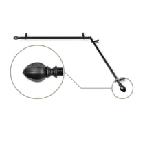 Contemporary Home Living 177" Black Solid Decorative Corner Window Curtain Rod