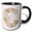 Black/White, variant on 3drose, Pretty Watercolor Floral Monogram Letter C, 11oz Magic Transforming Mug