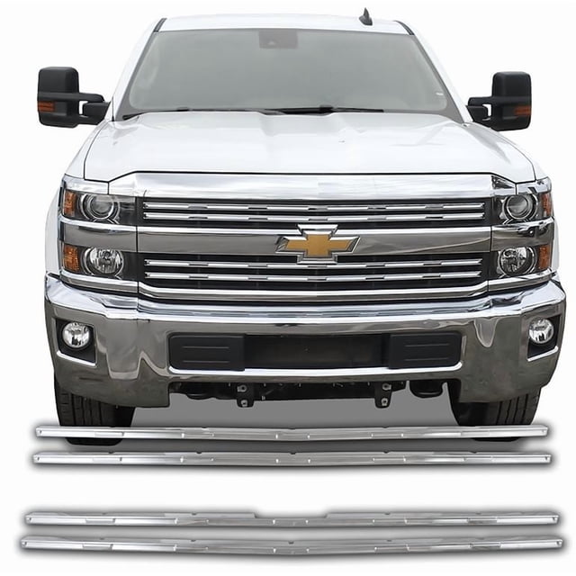 Coast To Coast Grille Insert IWCGI132 Overlay; 4 Piece; Chrome Plated; ABS Plastic
