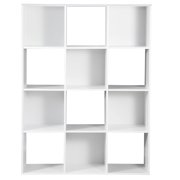 SuperDeal 12 Cube Storage Organizer Wooden Bookshelf Display W/Removable Back Panels White